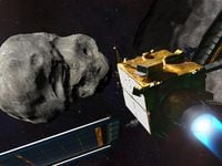 This illustration depicts NASA’s Double Asteroid Redirection Test (DART) spacecraft prior to...