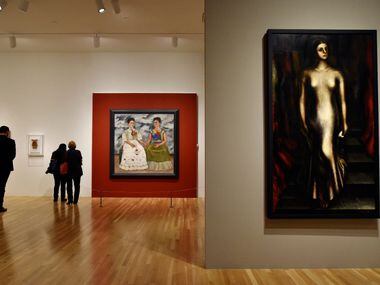 The Two Fridas 1939, oil on canvas, left, and a portrait of Maria Asunsolo Descending a...
