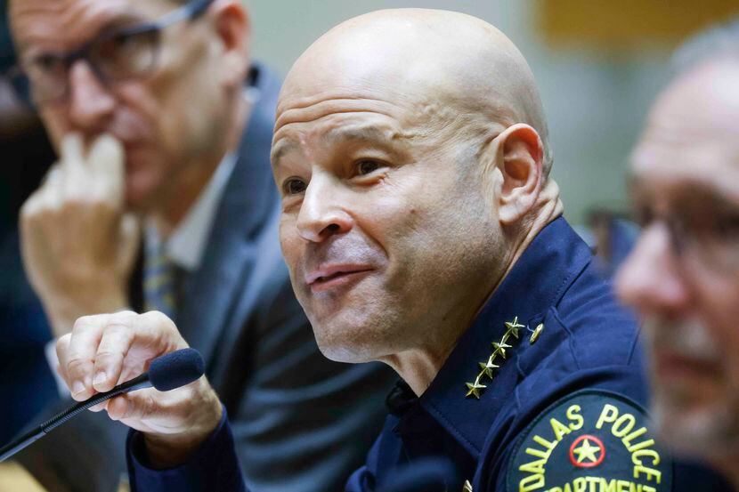 Dallas Chief of Police Eddie Garcia at a public-safety committee meeting at Dallas City Hall...