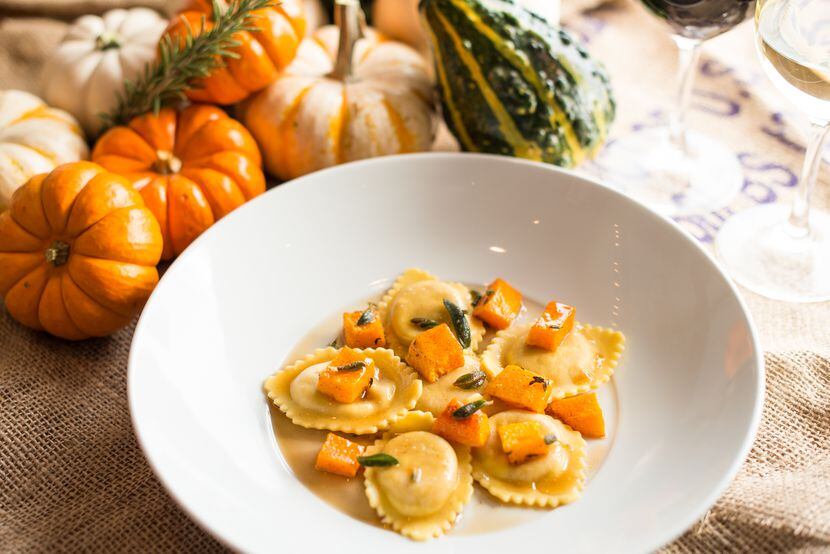 Cru Food and Wine Bar's 2021 Thanksgiving dine-in menu includes pumpkin ricotta ravioli with...