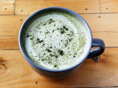 A cup of matcha latte at Toasted Coffee + Kitchen in Dallas on Tuesday, September 26, 2017....
