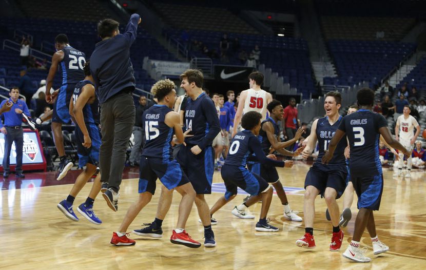 As the buzzer bedlam breaks out as Allen begins to celebrate from Friday's Class6A boys...