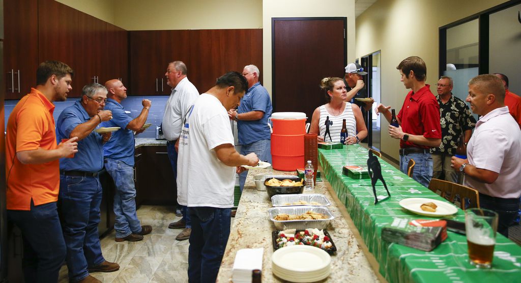 Employees gathered for a happy hour at K2 Construction in September.
