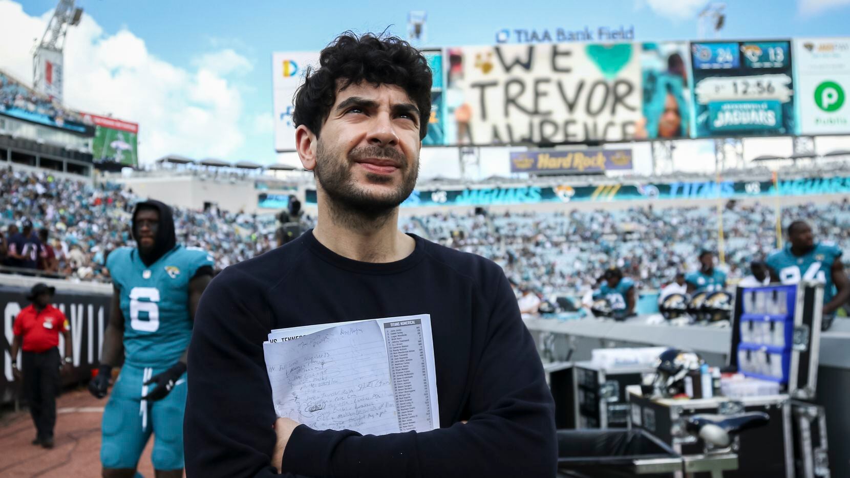 Tony Khan, founder, co-owner, president, and CEO of the All Elite Wrestling attends an NFL...