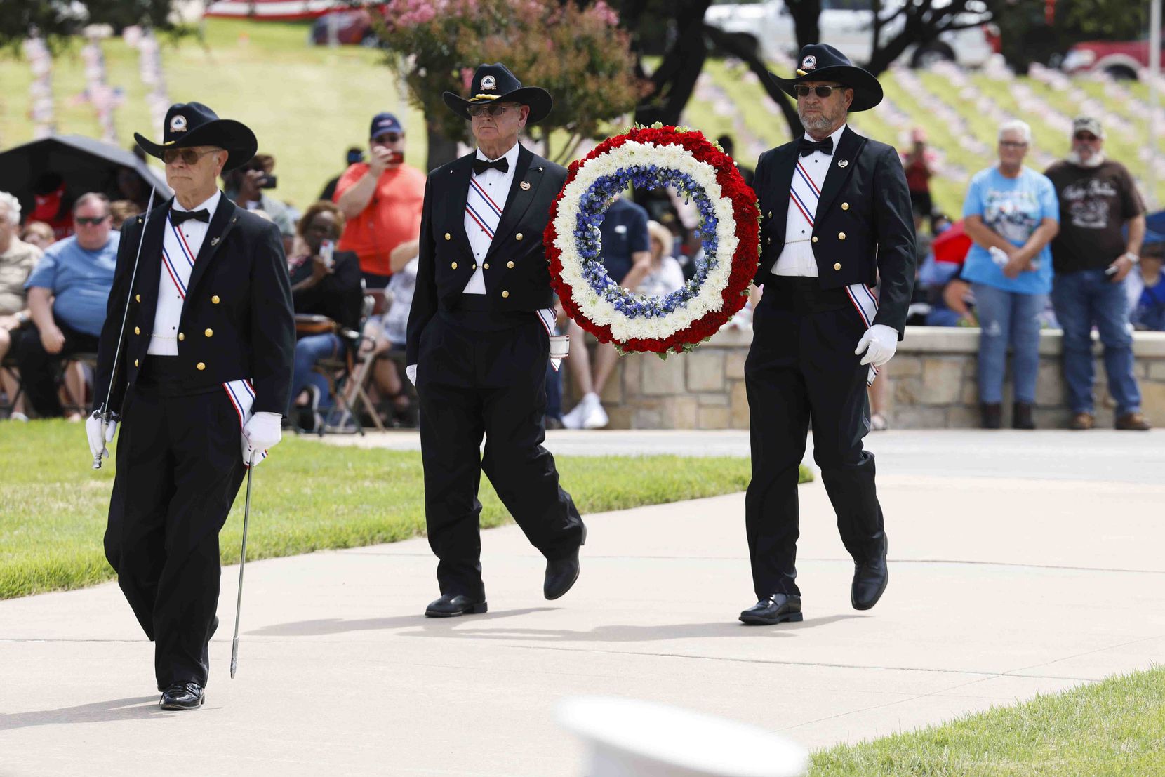 Members of the Texas National Cemetery Foundation Ceremonial Guard made their way to the...