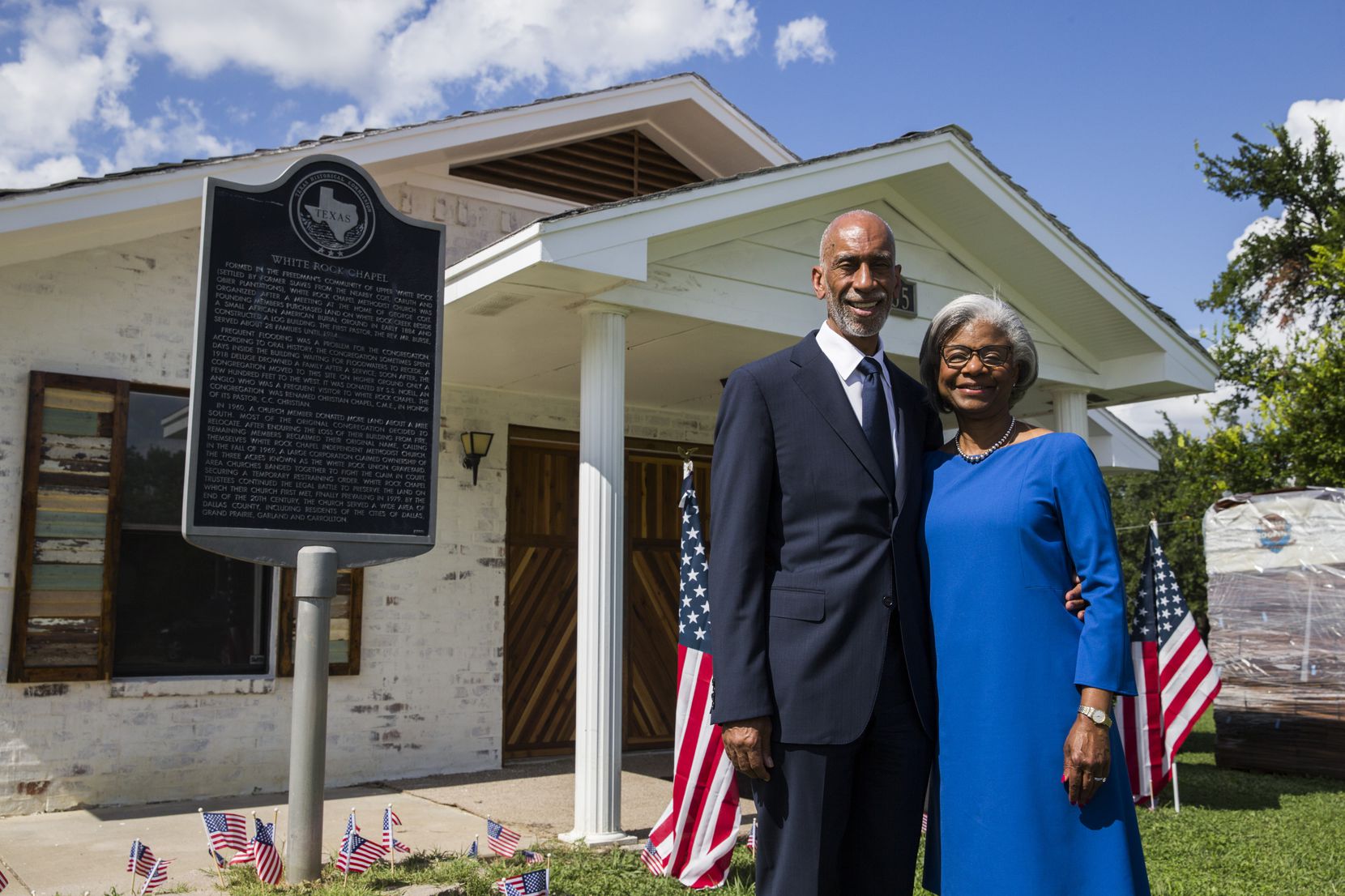 In July 2019, about a year after purchasing the chapel, Don and Wanda Wesson posed for a...