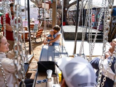 A swing set sitting area is new at Truck Yard Dallas.