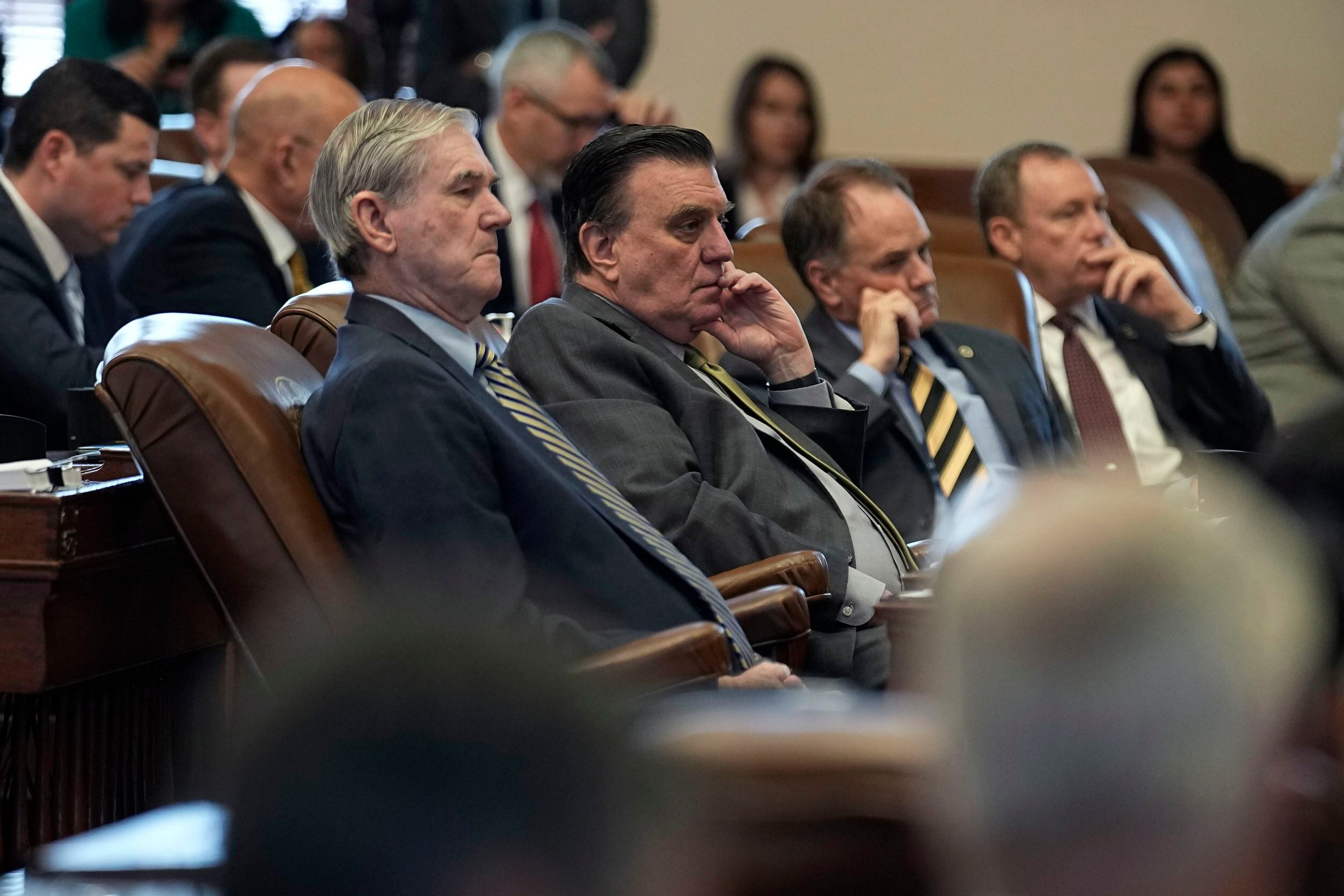 House members listen to the impeachment proceedings against state Attorney General Ken...