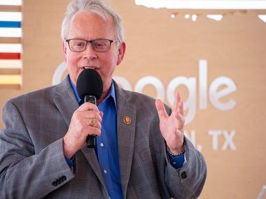 U. S. Representative Ron Wright gives remarks during an announcement of Google's new data center in Midlothian, Texas on Friday, June 14, 2019.  (Shaban Athuman/Staff Photographer)