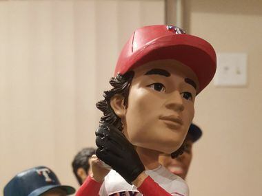 A Yu Darvish bobblehead from the collection of Johnnie Lehew. The Fort Worth resident has...