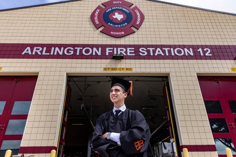 Koregan Quintanilla, standing in front of Arlington Fire Station 12, said he sometimes...
