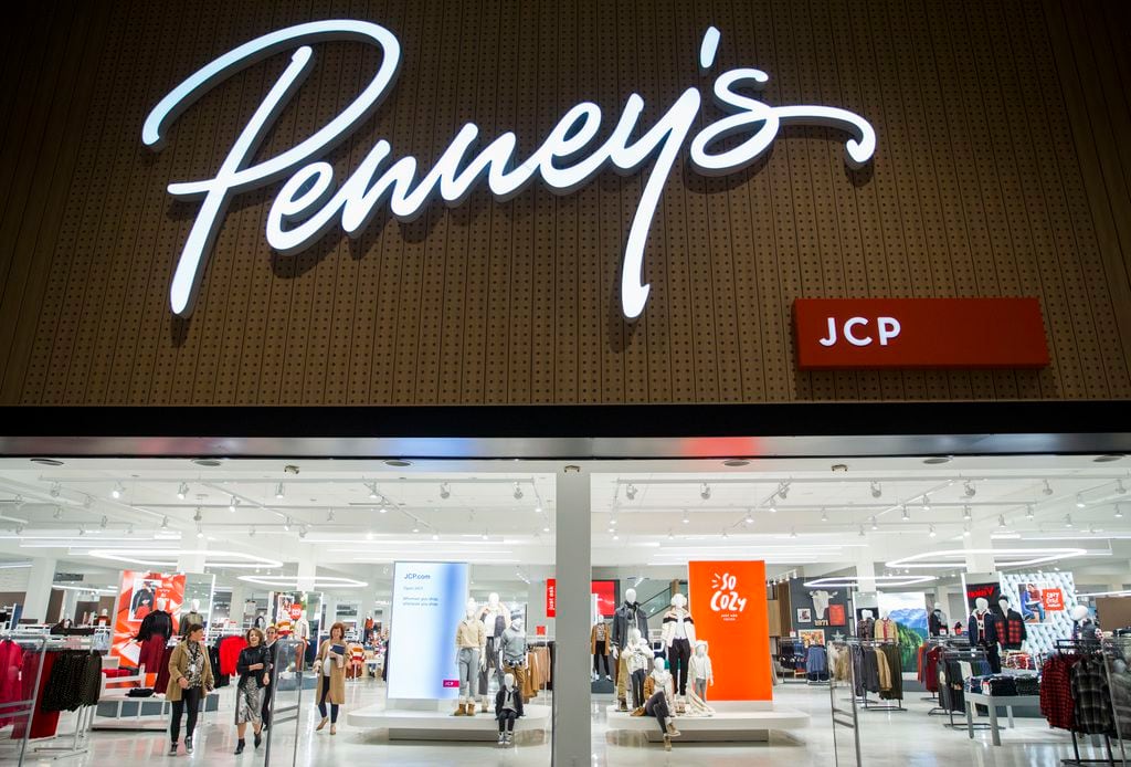 The new branding, going with the name many shoppers use conversationally for J.C. Penney, is shown outside the North East Mall store in Hurst.