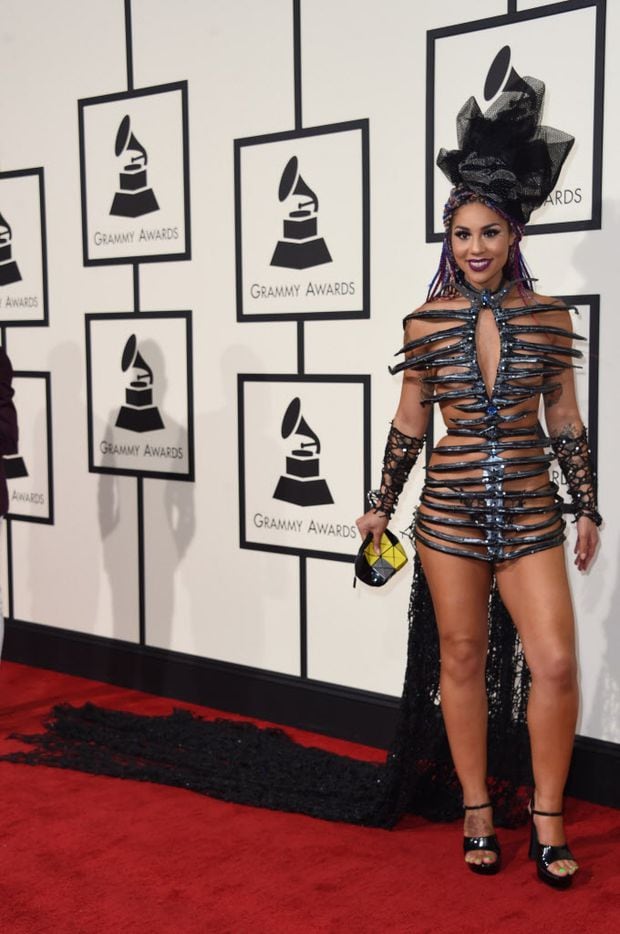 Joy Villa arrives on the red carpet for the 58th Annual Grammy music Awards in Los Angeles...