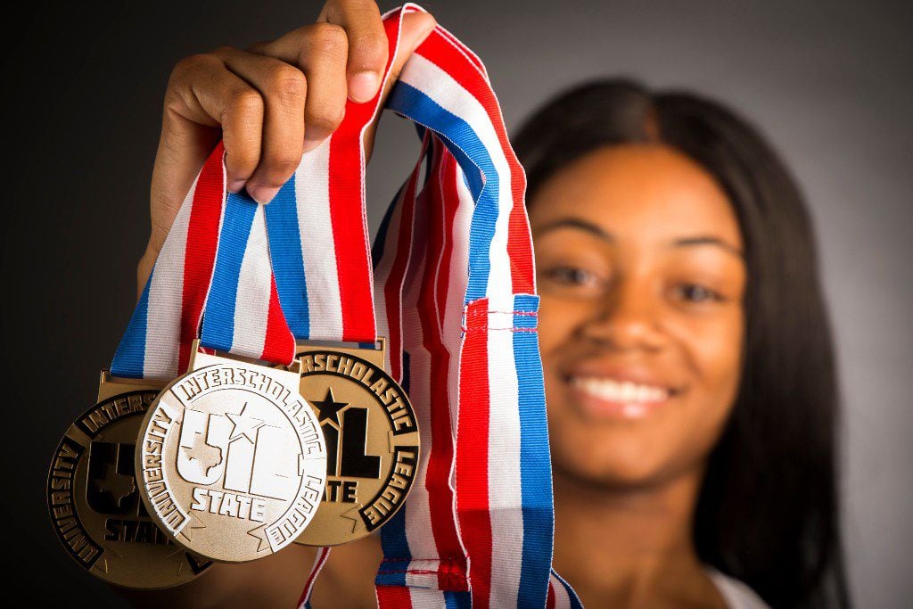 Girls track athlete of the  
year Sha'Carri Richardson of Carter High School photographed in The Dallas Morning News studio on Wednesday, May 17, 2017, in Dallas. (Smiley N. Pool/The Dallas Morning News)