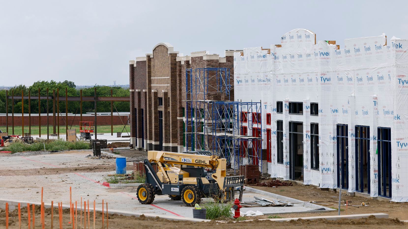 The Celina Crossing Shopping Center is under construction in Celina on Aug. 23.
