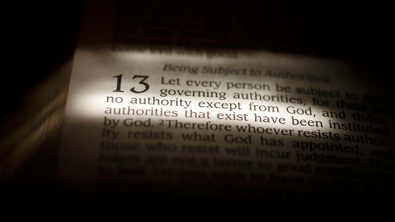 Romans 13: 1-2 from the Bible. U.S. Attorney General Jeff Sessions is citing the verses in...