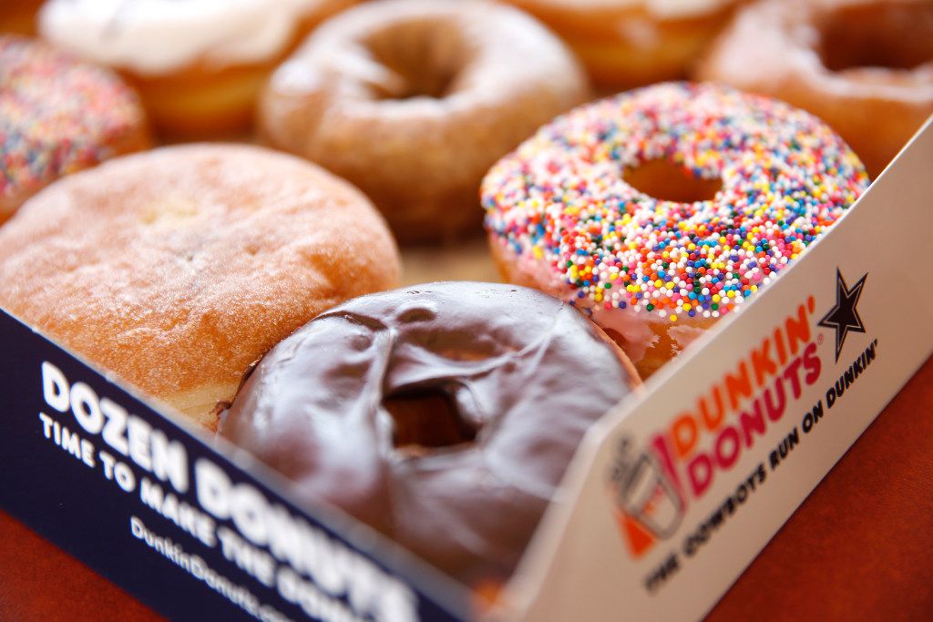 Doughnuts are pictured at the Dunkin' Donuts store in Plano.