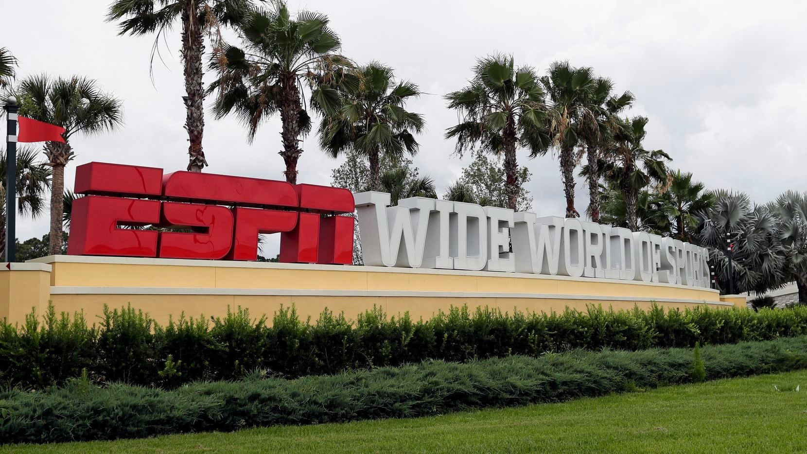 A sign marking the entrance to ESPN's Wide World of Sports at Walt Disney World is seen...