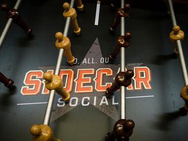 Sidecar Social has an eight-person foosball table.