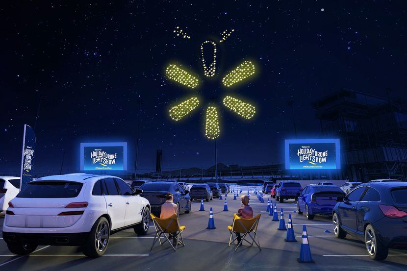 El  “Walmart Holiday Drone Light Show”  se llevara a cabo en el Cotton Bowl en el sur de...