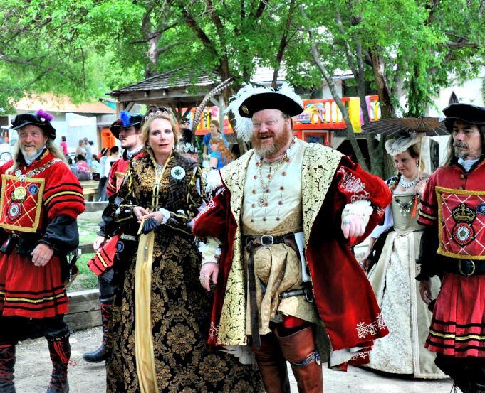 King Henry VIII and Queen Margaret stroll the streets at Scarborough Renaissance Festival in...