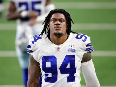 Cowboys defensive end Randy Gregory (94) walks off the field following a loss to the Steelers at AT&T Stadium in Arlington on Sunday, Nov. 8, 2020.
