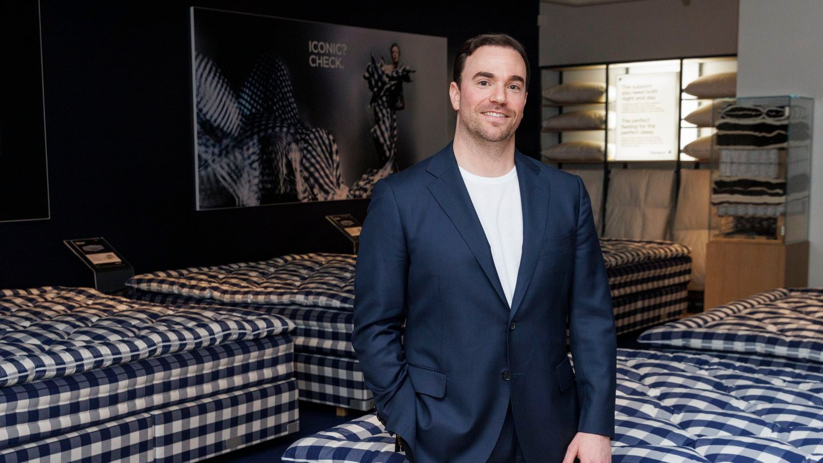 Bradley Belen, co-owner of the new Hästens store in Dallas along with MadaLuxe Group, where...