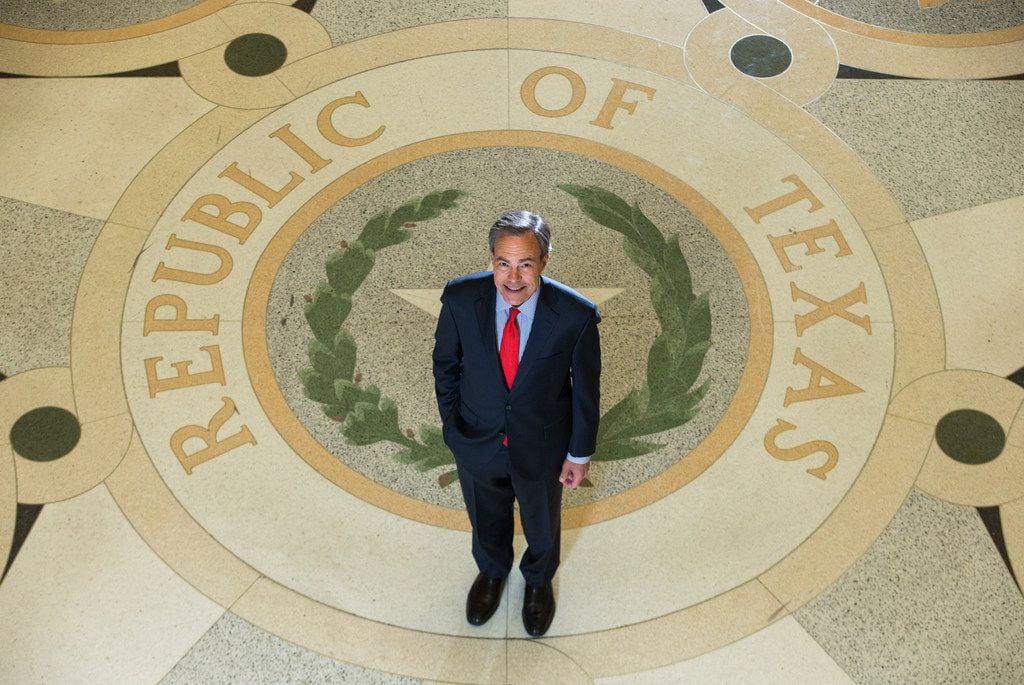 Texas Speaker of the House Joe Straus posed for a portrait in the rotunda of the Texas state...