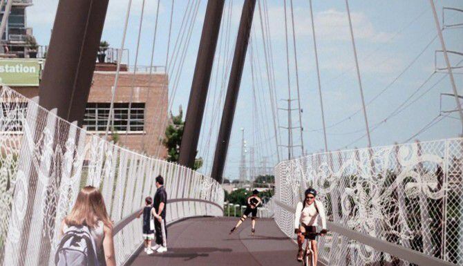 Esta es una rendición artística del puente peatonal sobre la Autopista 75 a la altura de...