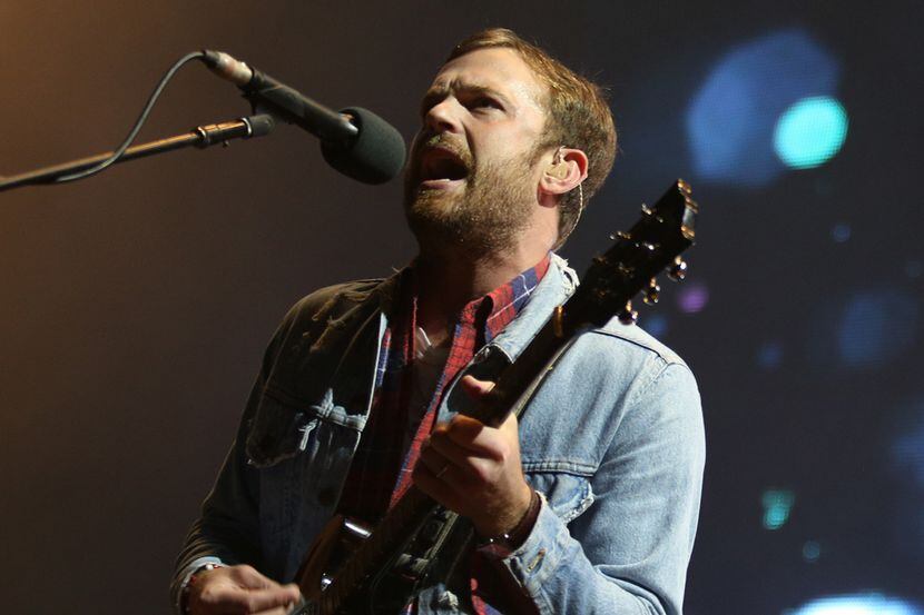 Kings of Leon's lead singer Caleb Followill performs.