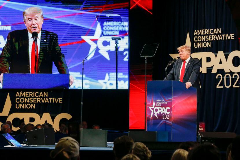 El expresidente Donald Trump encabezó la Conservative Political Action Conference el domingo...