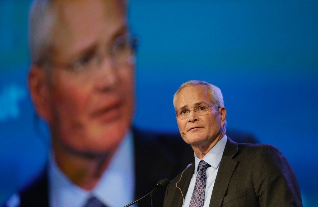 A shareholder proposal before Exxon Mobil investors would split the chairman and CEO roles after Darren Woods leaves the dual-role position.
