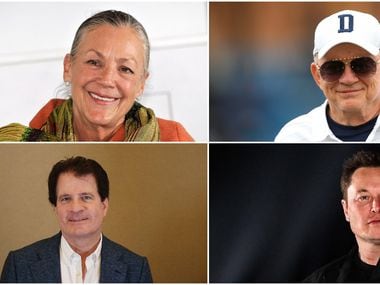 Clockwise from top left: Alice Walton, Jerry Jones, Elon Musk and Andy Beal are among the richest Texans according to the Forbes annual ranking in 2021.