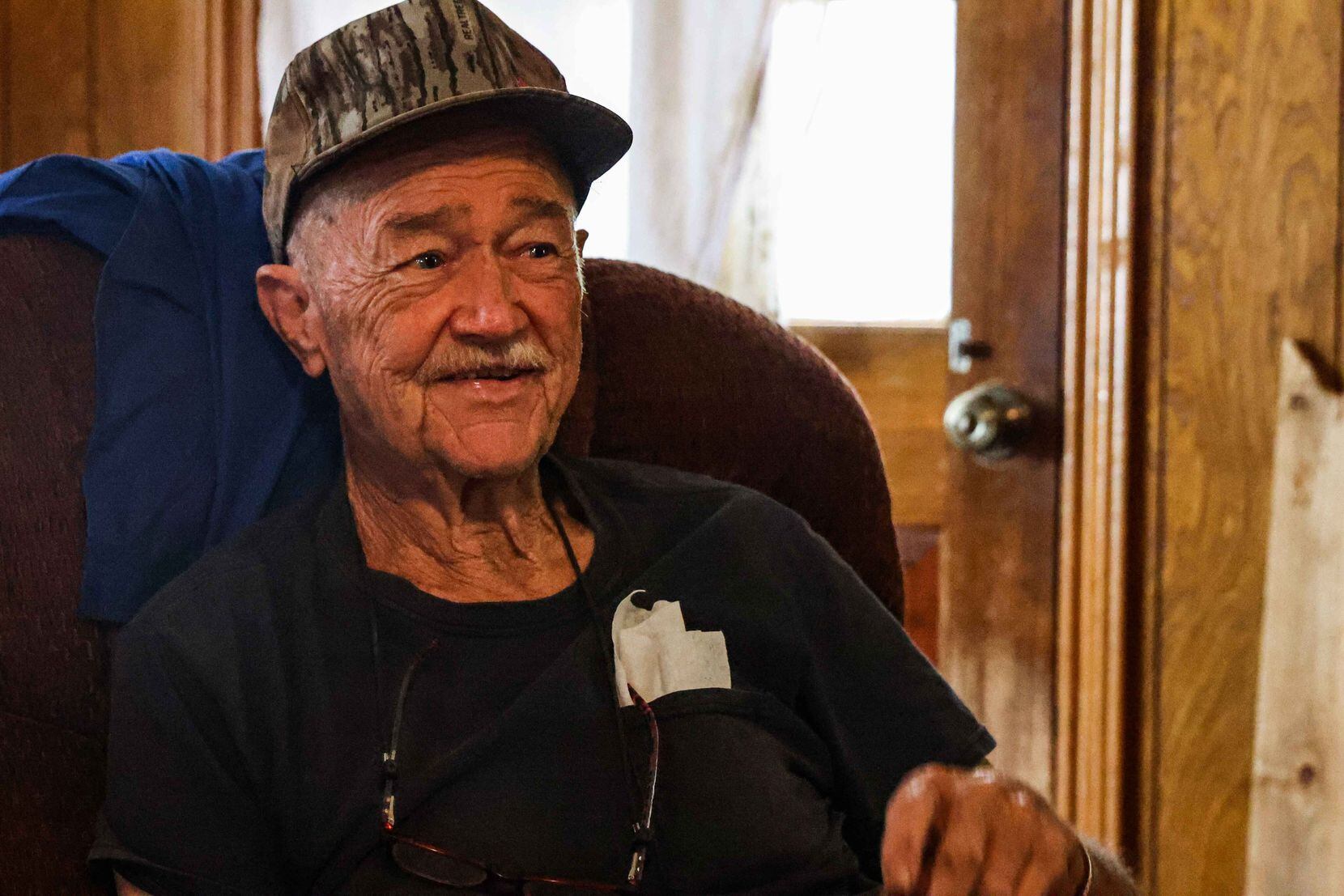 Lester Gayler, 82, at his home in Wylie last week after discussing his memories of the...