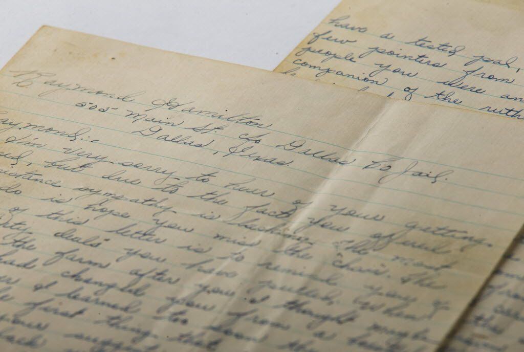 A section of a letter dictated by infamous gangster Clyde Barrow and handwritten by Bonnie...