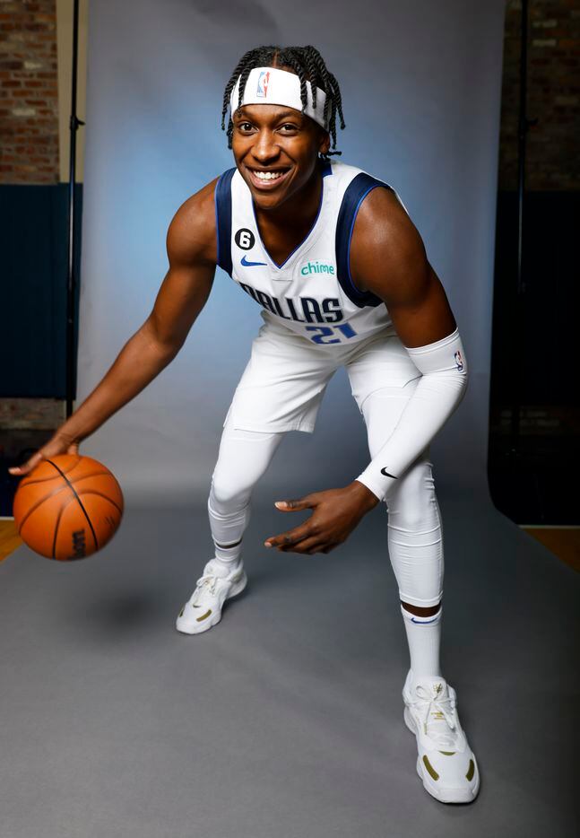 Dallas Mavericks’ Frank Ntilikina is photographed during the media day at American Airlines...
