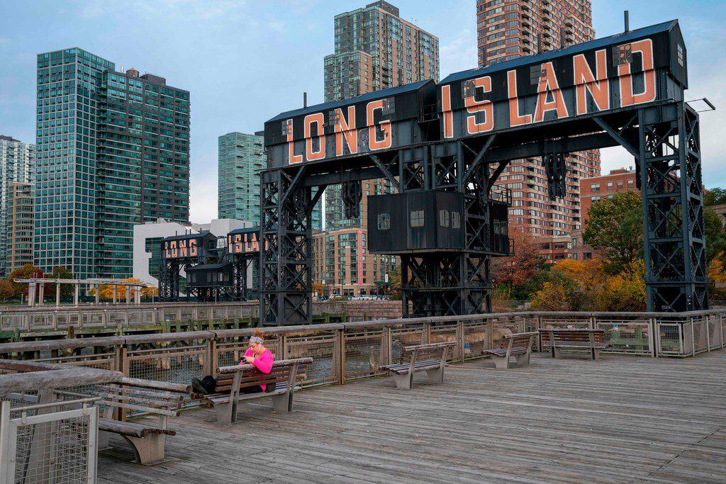 A view of the waterfront of Long Island City in the Queens borough of New York, along the...