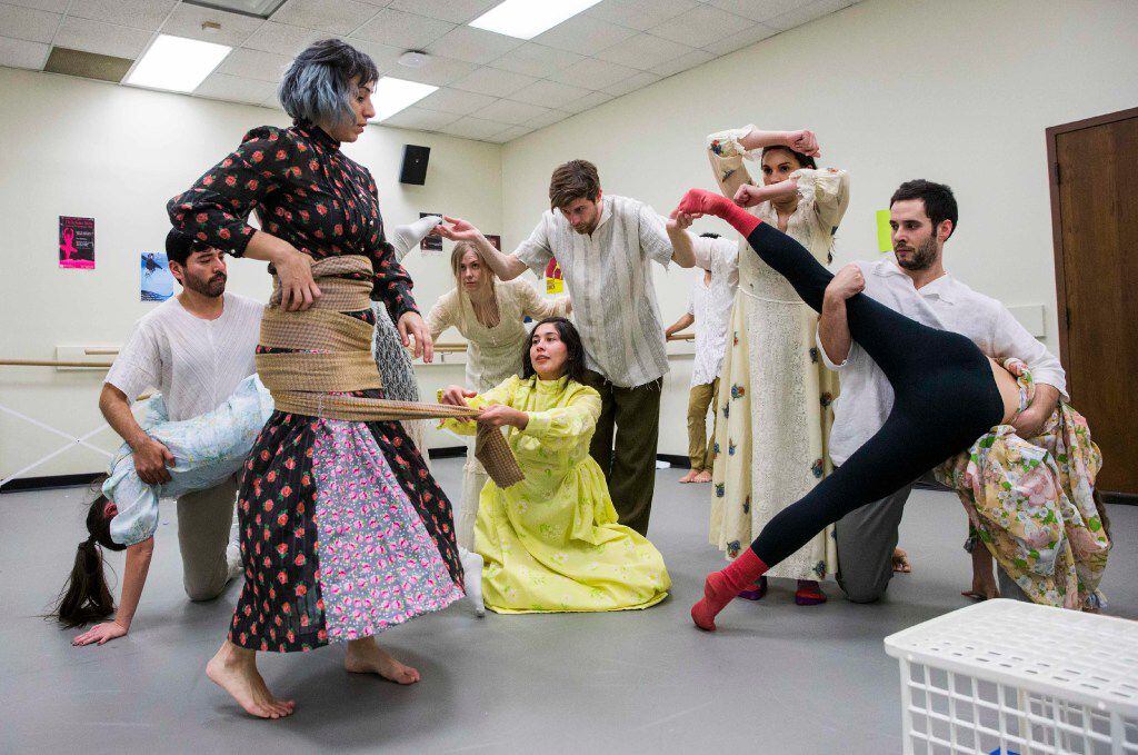 The Danielle Georgiou Dance Group runs through a piece called War Flower on Saturday,...
