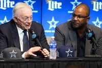 Dallas Cowboys owner and general manager Jerry Jones and Dallas Cowboys vice president of...