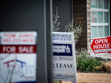 Signs point to homes for sale and lease on Wickmere Mews in West Dallas.