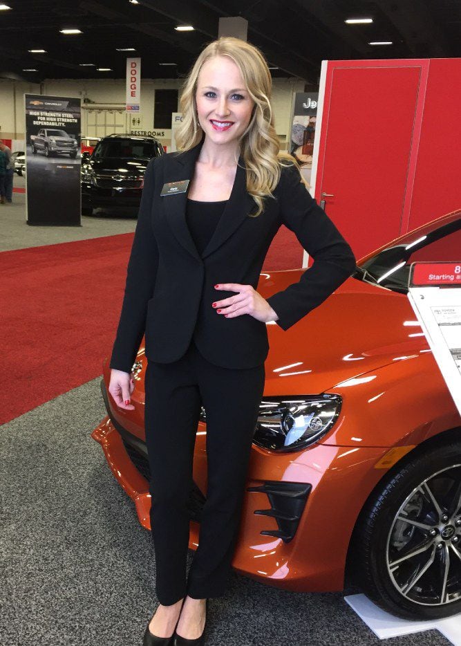 Carly White, pictured here as Toyota product specialist, has worked for Productions Plus for...