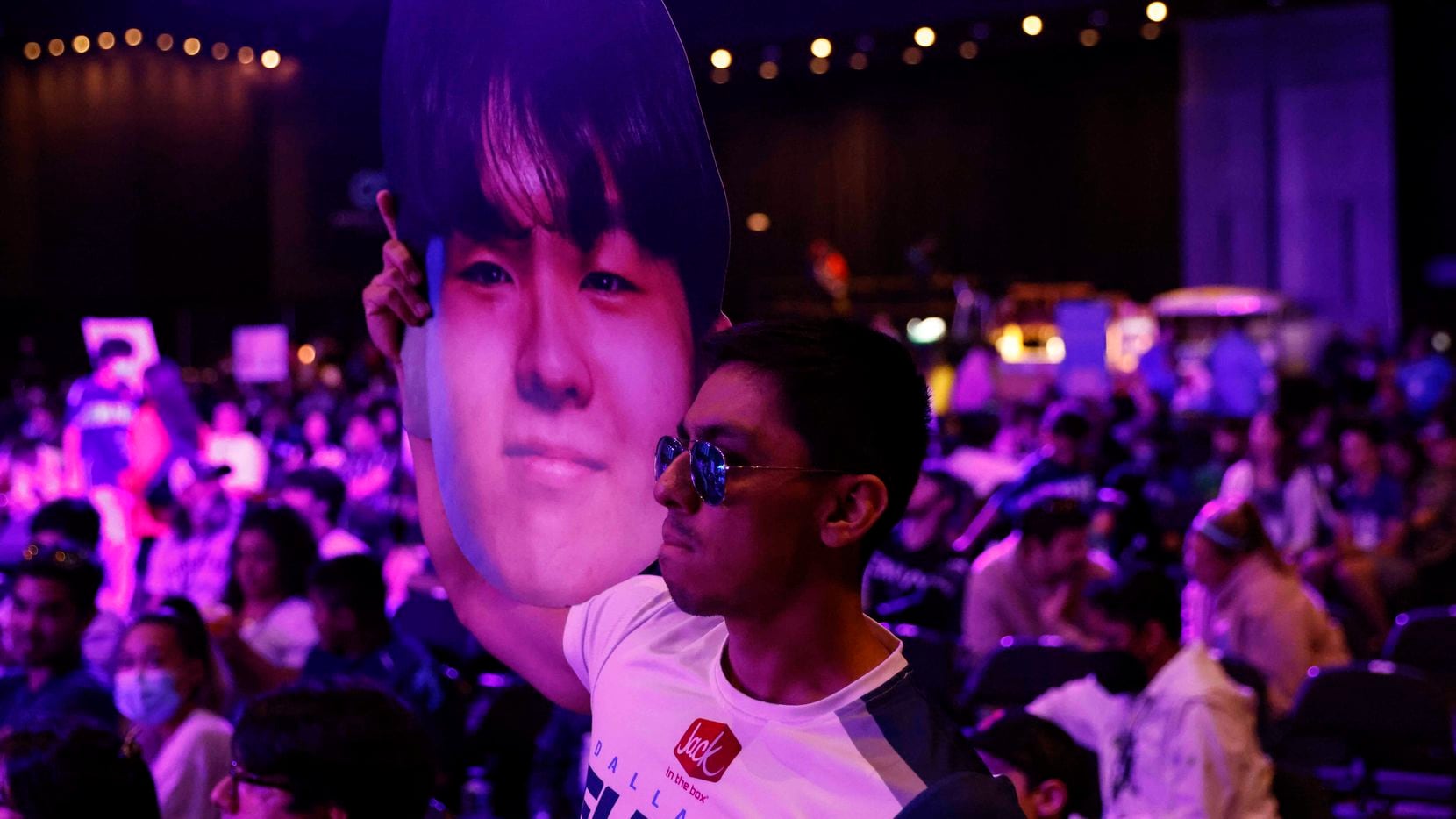 Andrew Diaz shows his support as Dallas Fuel falls against LA Gladiators during Overwatch...