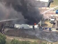 Fire at DalDen Corp in Southlake, Texas, Aug. 17, 2022.