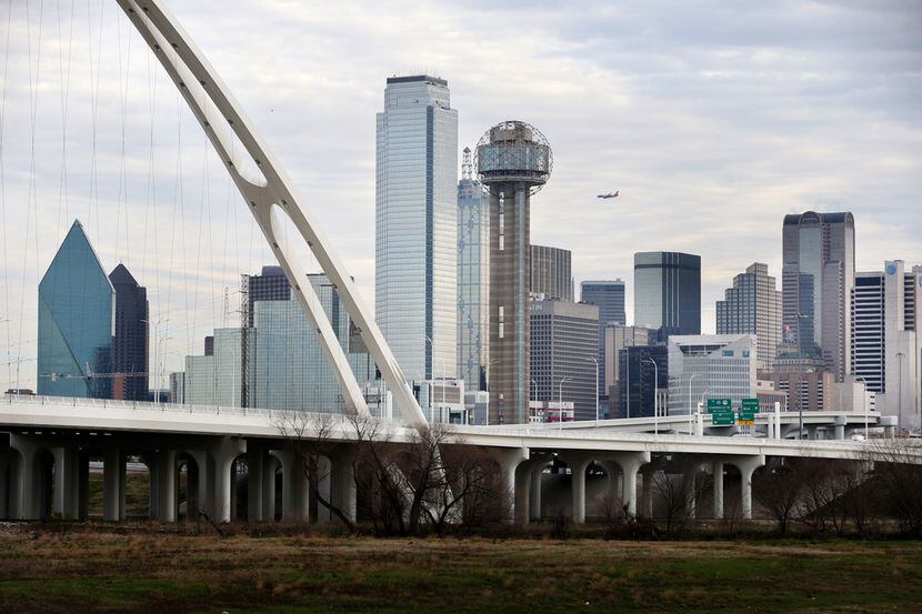 The Dallas skyline on Friday morning, Feb. 8, 2019.  