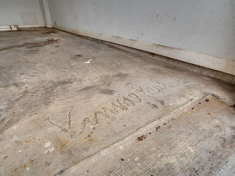 Vinnie Paulius įrašė savo vardą į šlapią garažo betoną.