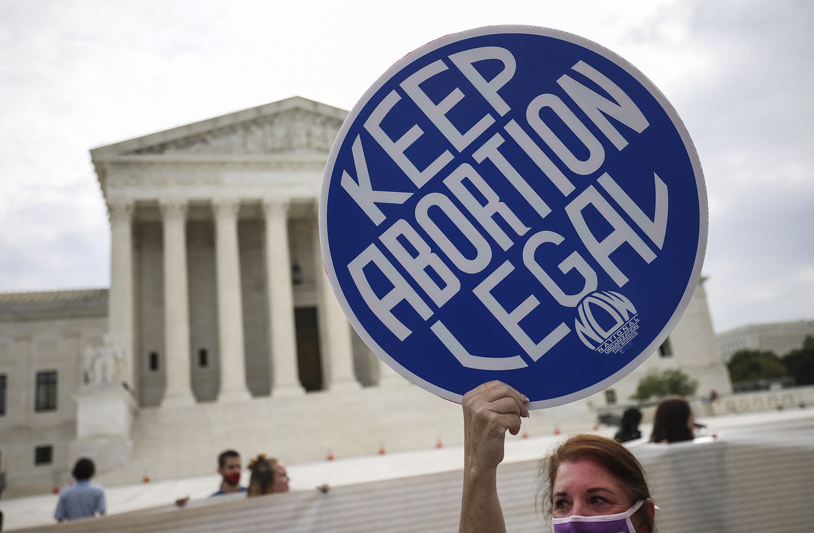 Abortion rights activists demonstrate outside the Supreme Court on Oct. 4, 2021.