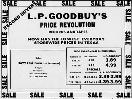An LP Goodbuy advertisement from Dec. 19, 1976.