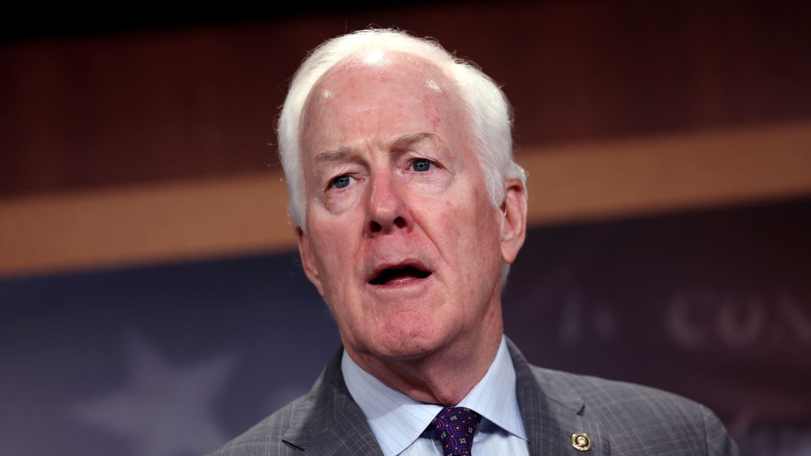 Sen. John Cornyn speaks on Title 42 immigration policy on May 3, 2023. Cornyn is proposing a...