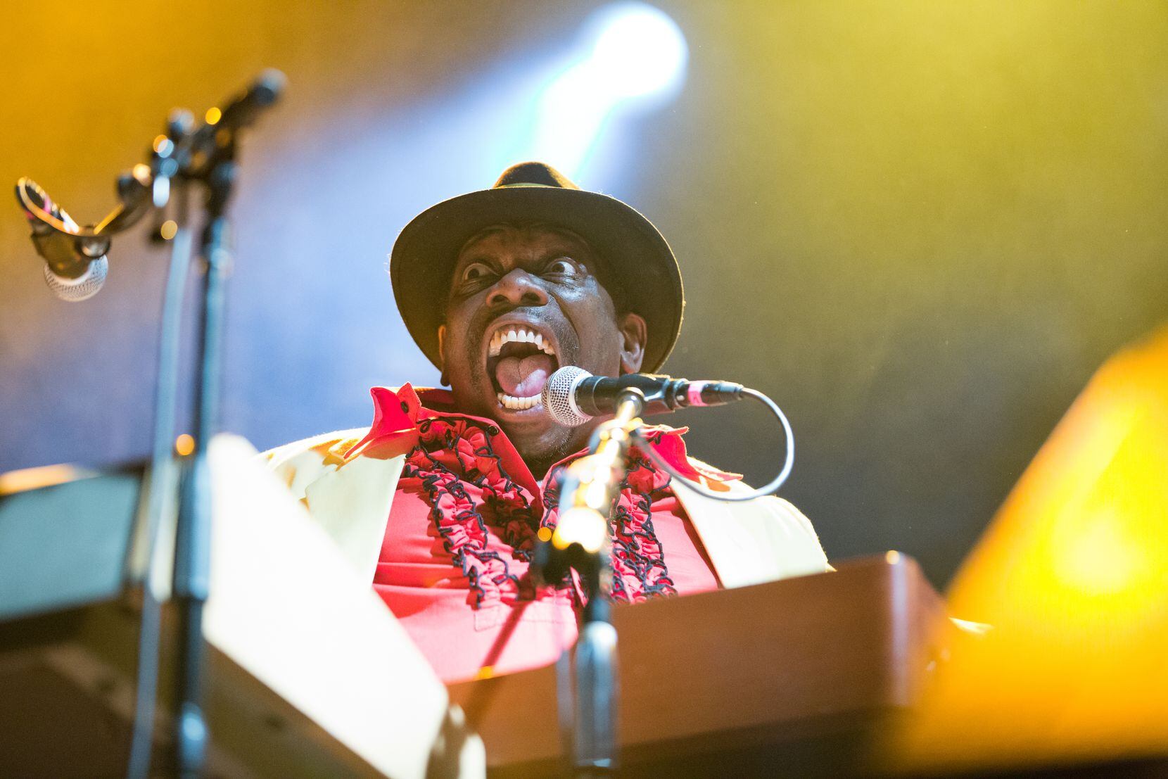 Lucky Peterson plays the keys during his headline performance at the Granada Theater in...