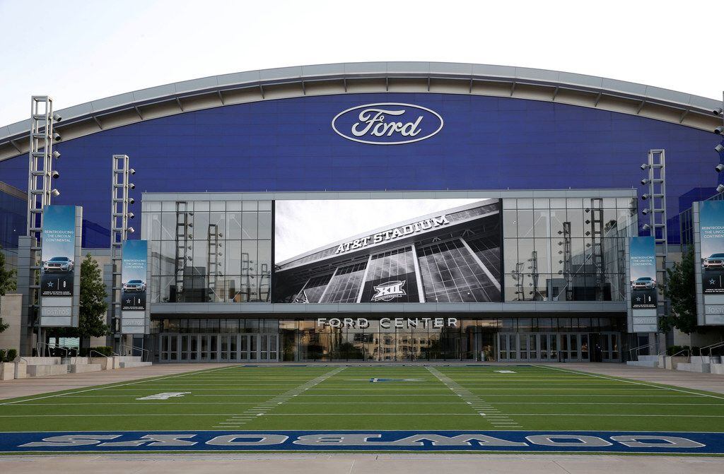 The Ford Center at The Star in Frisco on July 17, 2018. Various videos are shown on the big...